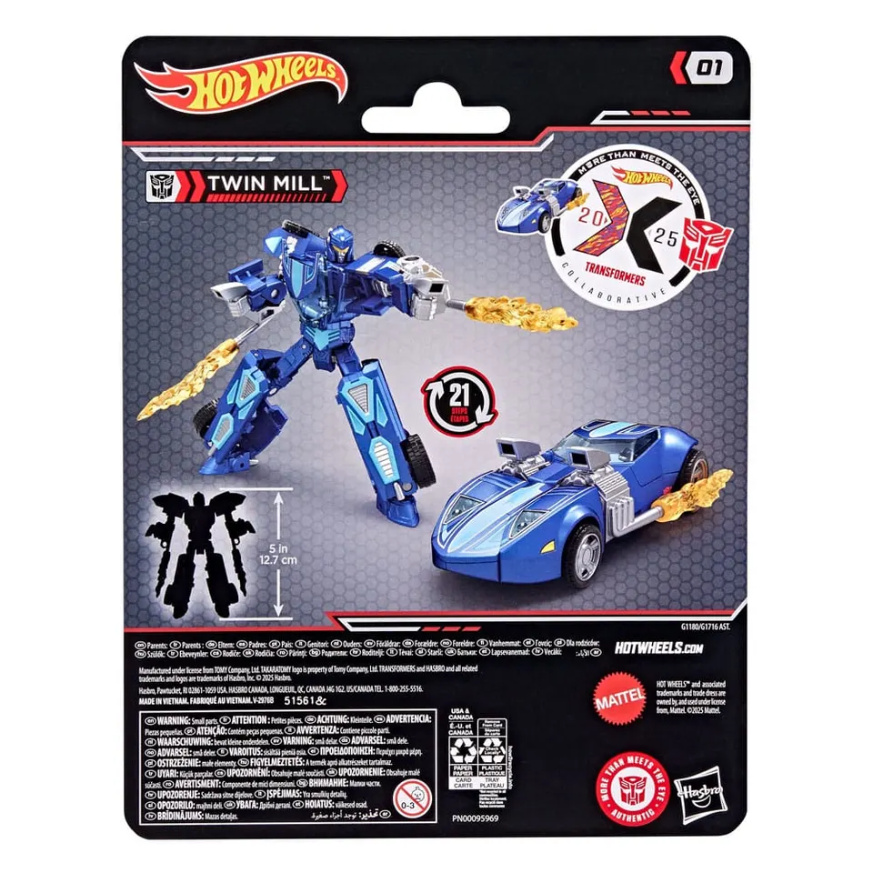 Hasbro Transformers Twin Mill Hot Wheels x Figura Clase Deluxe - Image 4