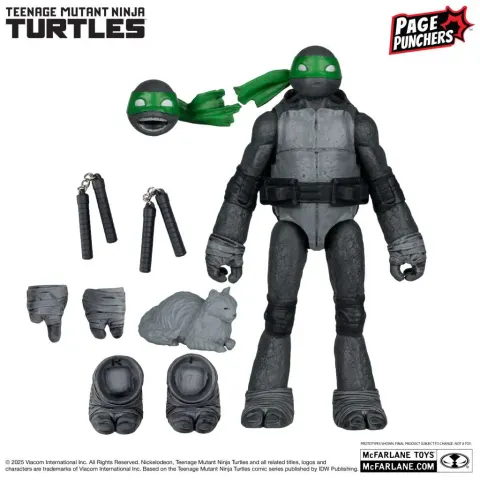 McFarlane Toys Michelangelo Black White Green Page Punchers 5" Figure