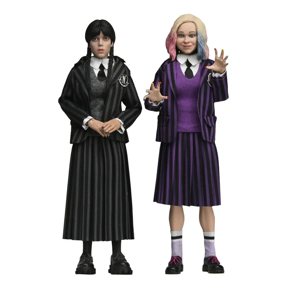 NECA Wednesday & Enid Sinclair Nevermore Uniform 20cm Clothed 2‑Pack - Image 2