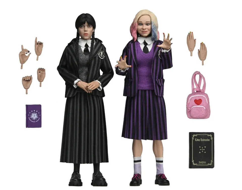NECA Wednesday & Enid Sinclair Nevermore Uniform 20cm Clothed 2‑Pack - Image 1