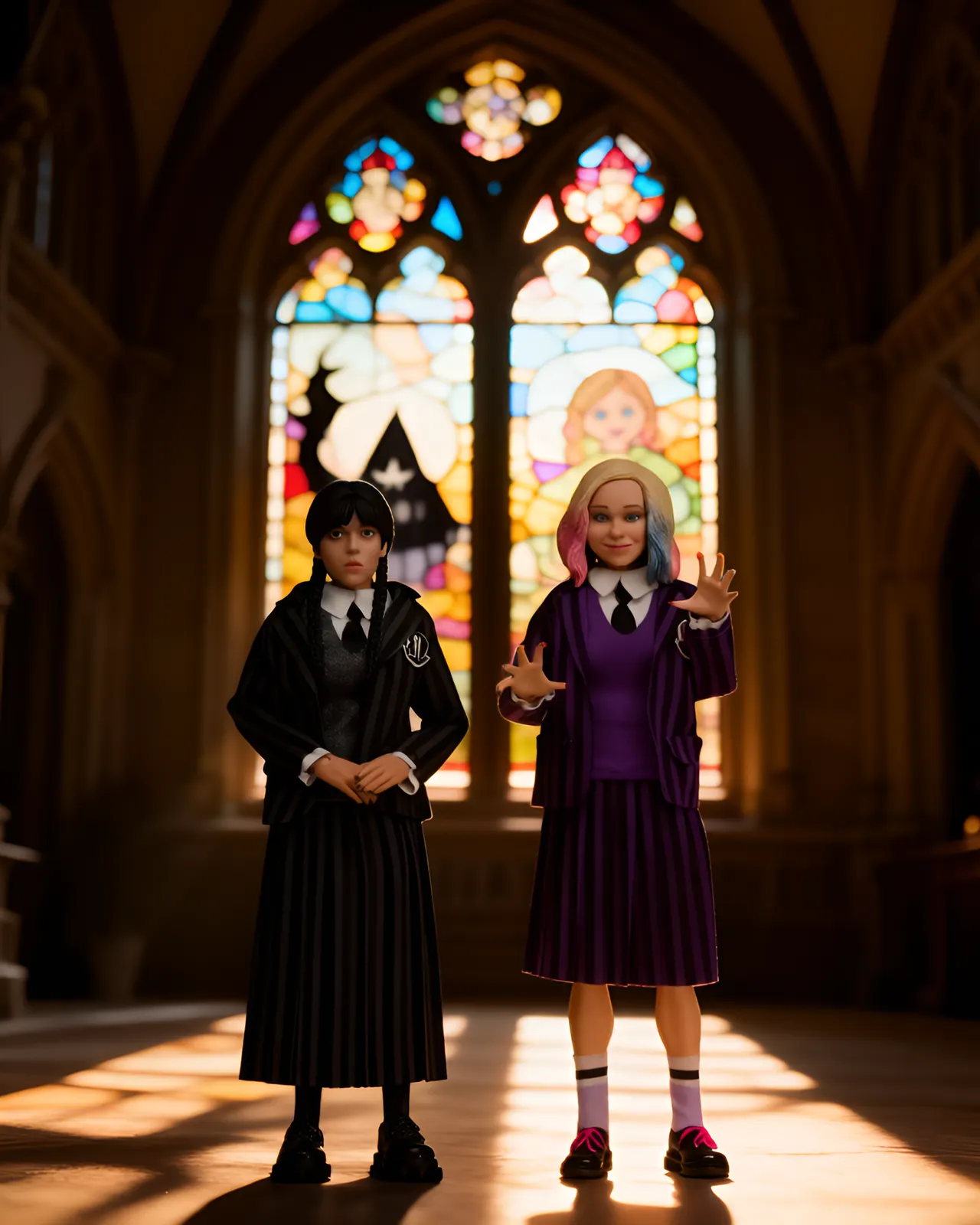 NECA Wednesday & Enid Sinclair Nevermore Uniform 20cm Clothed 2‑Pack - Image 13