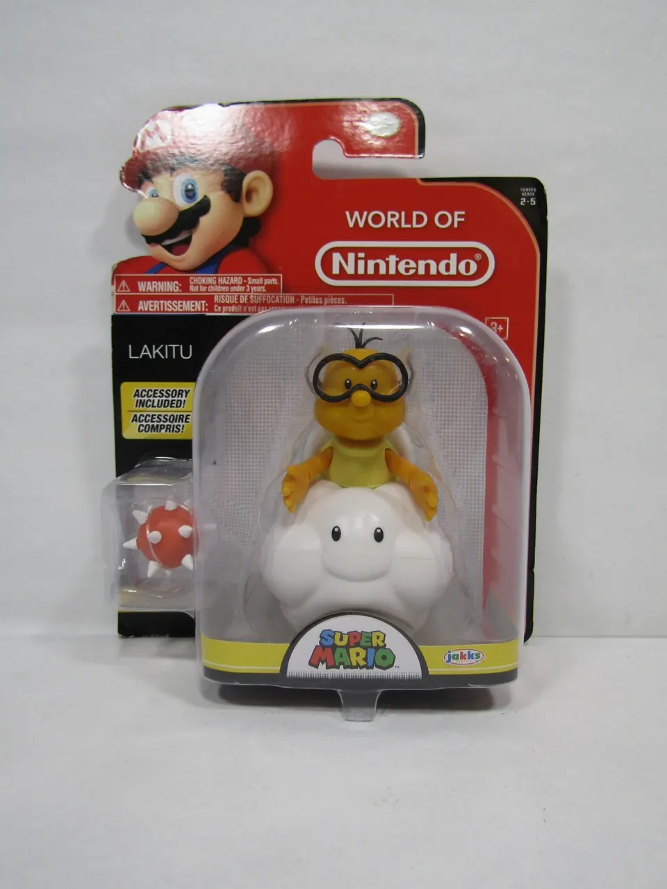Jakks Pacific World of Nintendo 4" Lakitu Figure with Spike Ball - Image 4