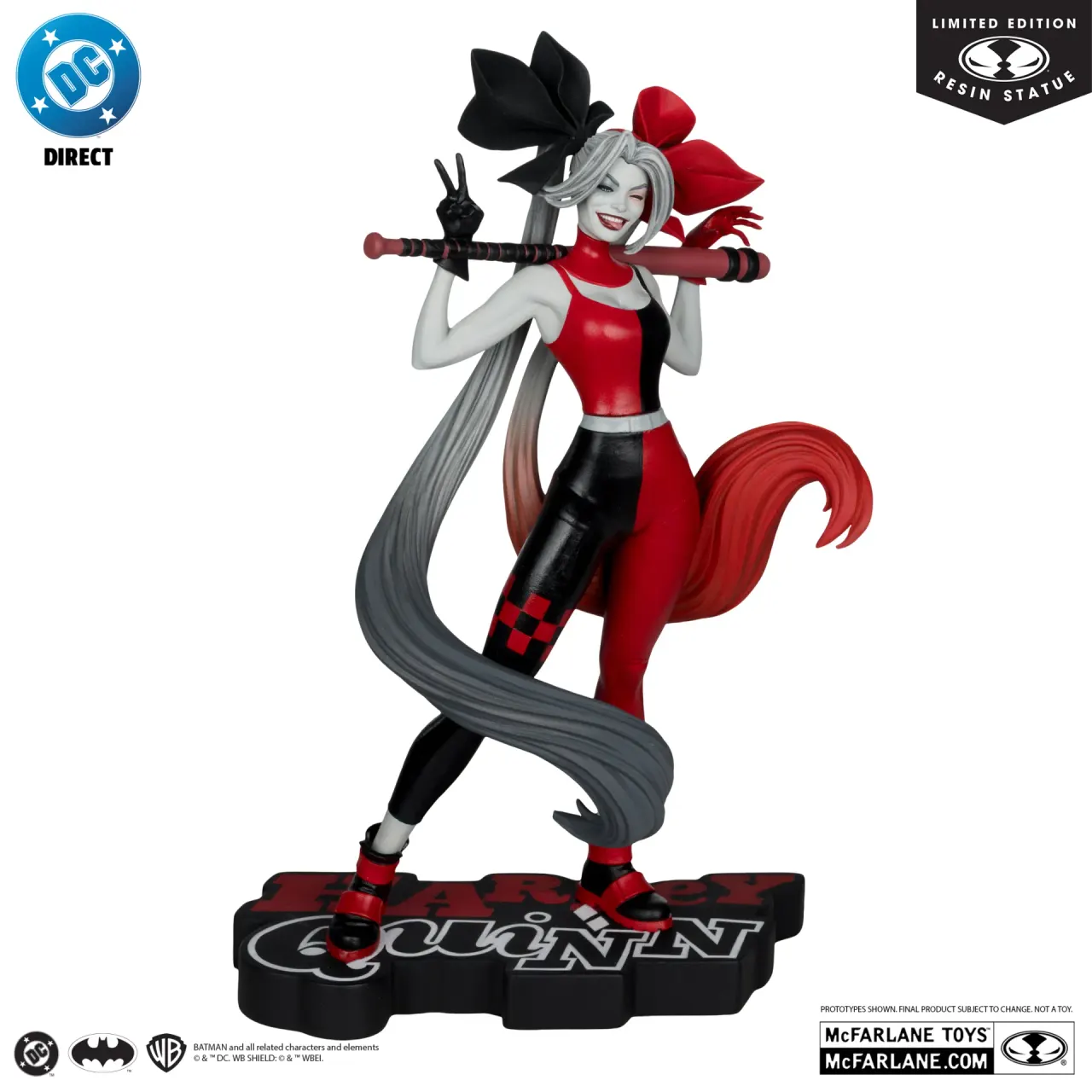 McFarlane Toys DC Direct Harley Quinn Red White & Black 1/10 Statue - Image 1
