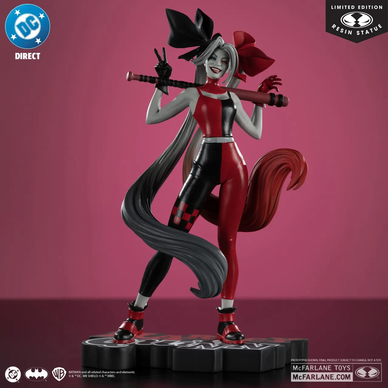 McFarlane Toys DC Direct Harley Quinn Red White & Black 1/10 Statue - Image 5