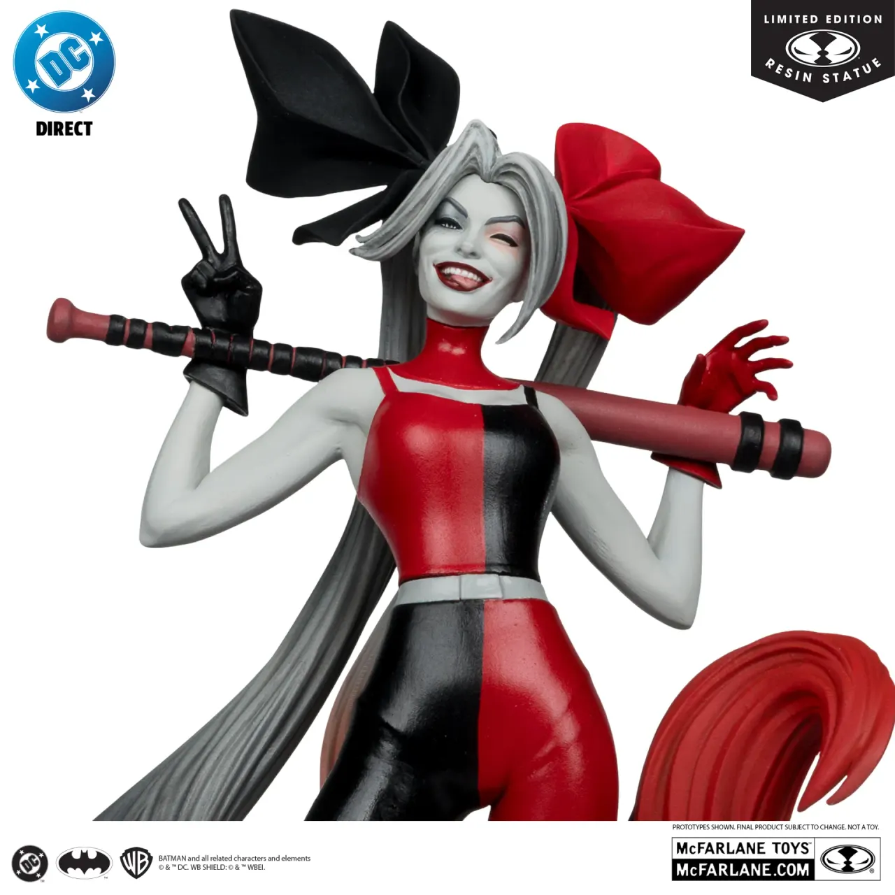 McFarlane Toys DC Direct Harley Quinn Red White & Black 1/10 Statue - Image 3