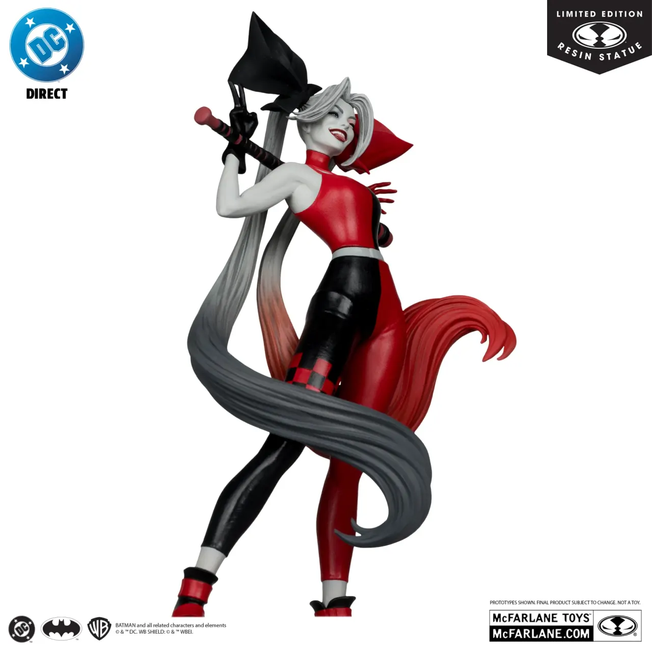 McFarlane Toys DC Direct Harley Quinn Red White & Black 1/10 Statue - Image 2