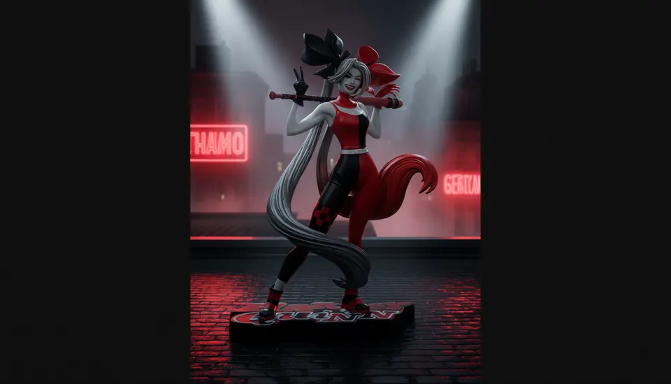 McFarlane Toys DC Direct Harley Quinn Red White & Black 1/10 Statue