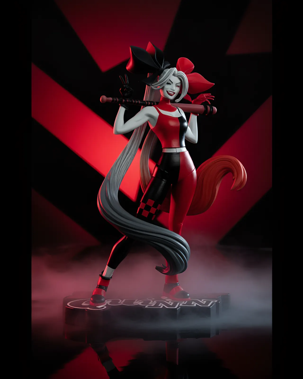 McFarlane Toys DC Direct Harley Quinn Red White & Black 1/10 Statue - Image 7