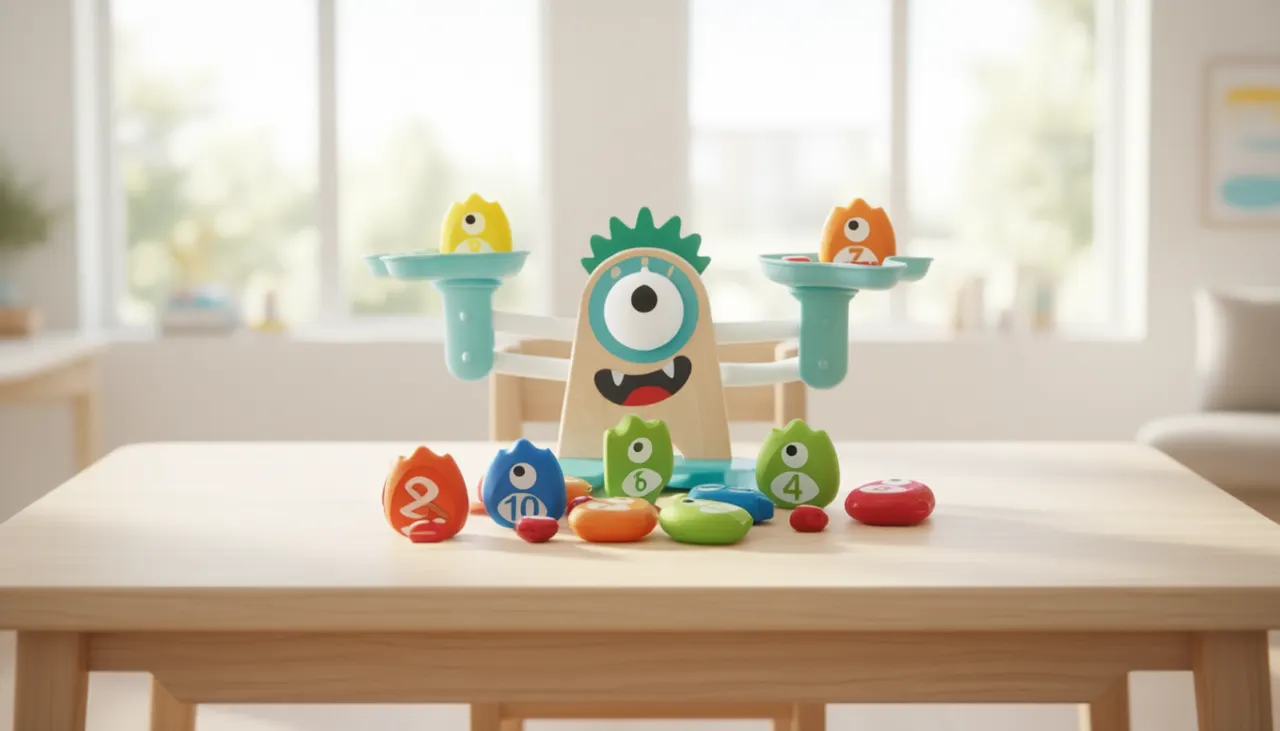 Hape Math Monster Scale Toy – 22‑Piece Cute Counting STEM Set - Image 6