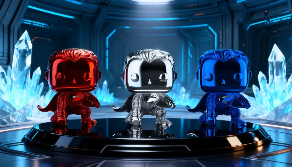 Funko Pop! Heroes Superman Chrome 3-Pack NYCC Shared Exclusive