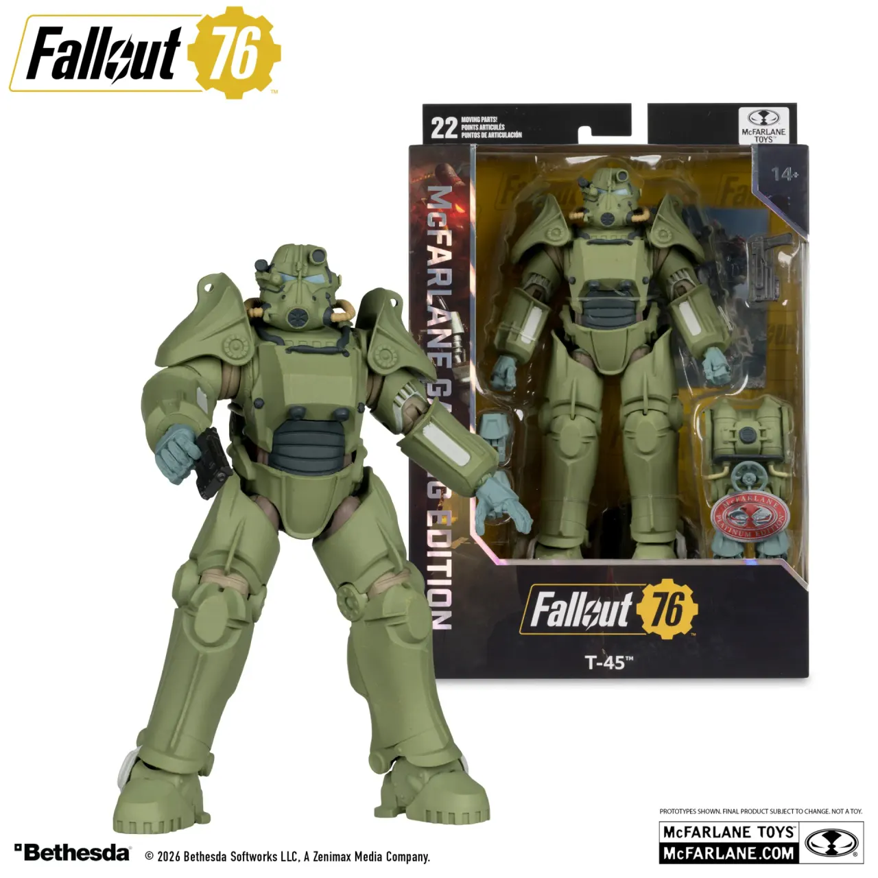 McFarlane Toys Fallout 76 édition Gaming T-45 Red Platinum figurine 20 cm - Image 1