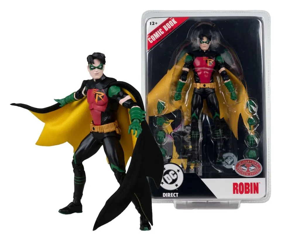 McFarlane Toys Robin Tim Drake Red Platinum 7" DC Figure + Comic - Image 1