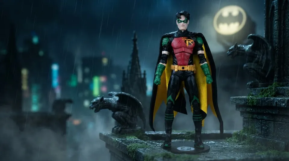 McFarlane Toys Robin Tim Drake Red Platinum 7" DC Figure + Comic