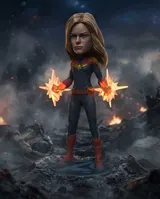 NECA Marvel Legends Captain Marvel & Rescue 6\" Endgame Two-Pack - Thumbnail 2