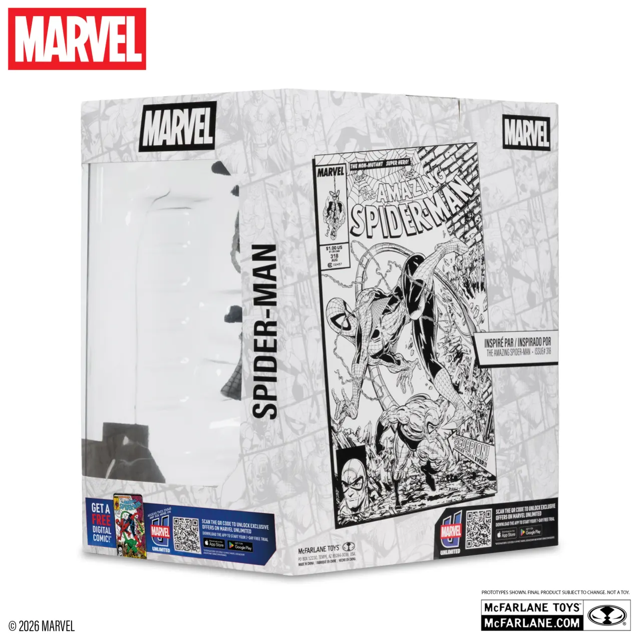 McFarlane Toys Marvel Legends Spider-Man Line Art 1:10 Gold Label - Image 4