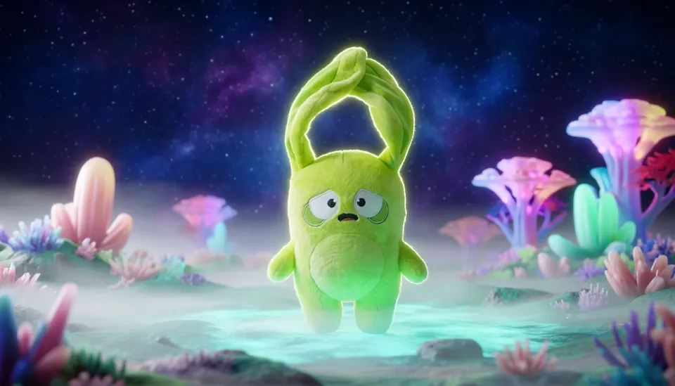 Hasbro Hanazuki Plush Hemka Lime‑Green Scared – Soft Cuddly Toy