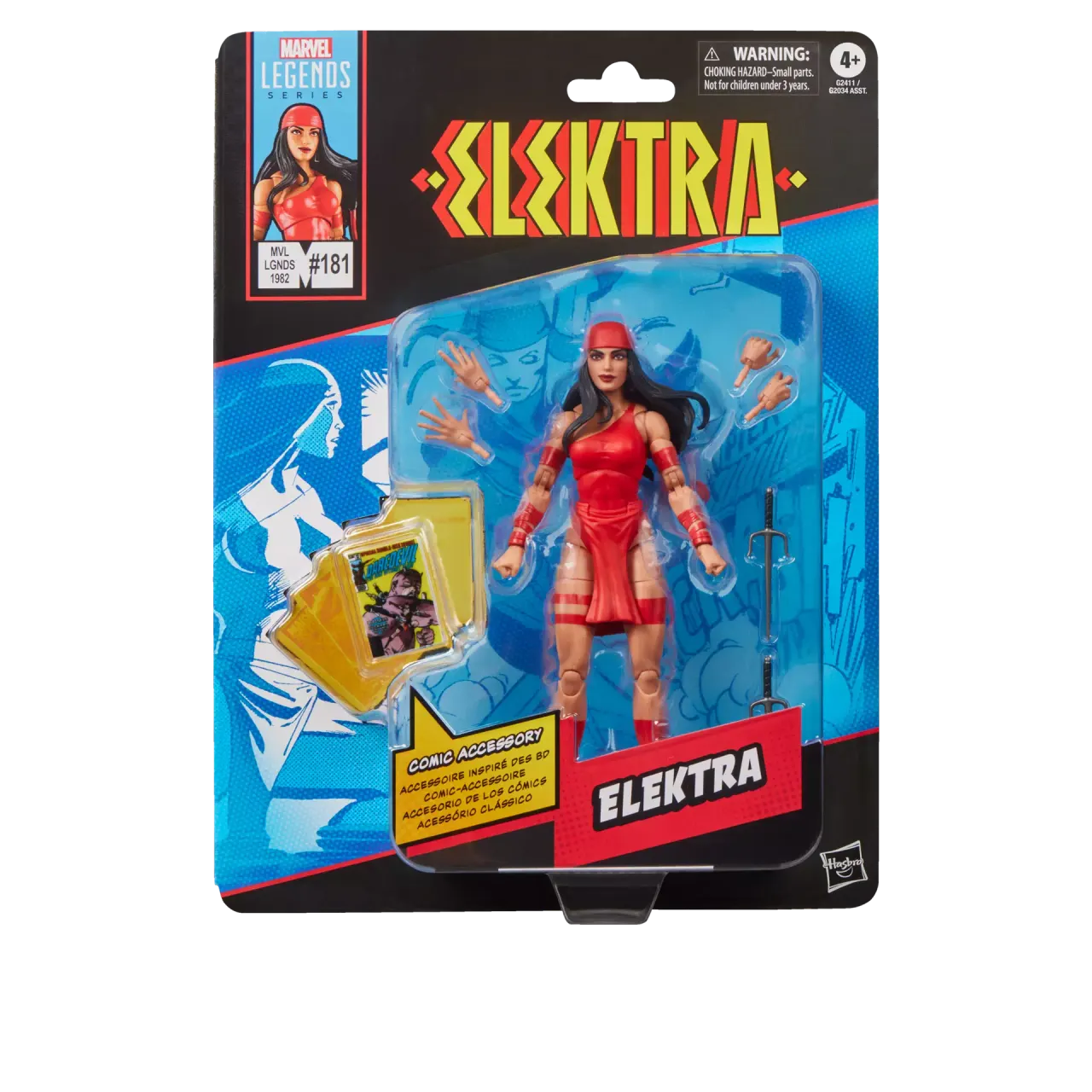 Hasbro Marvel Legends Elektra – Daredevil #181 Red Ninja 6" Figure - Image 3