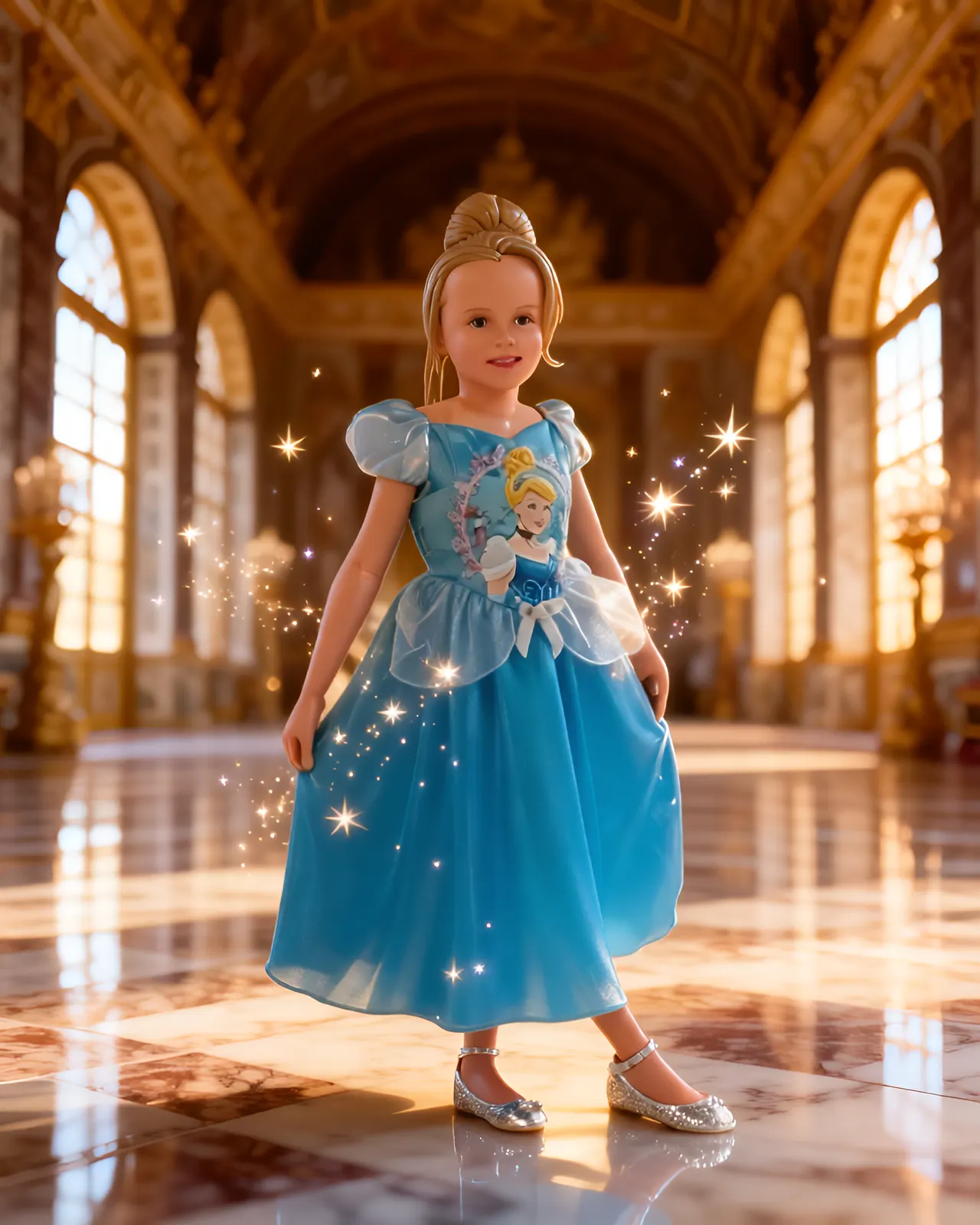 Rubie's Large Girls Classic Cinderella Costume – Blue Fancy Dress - Image 3