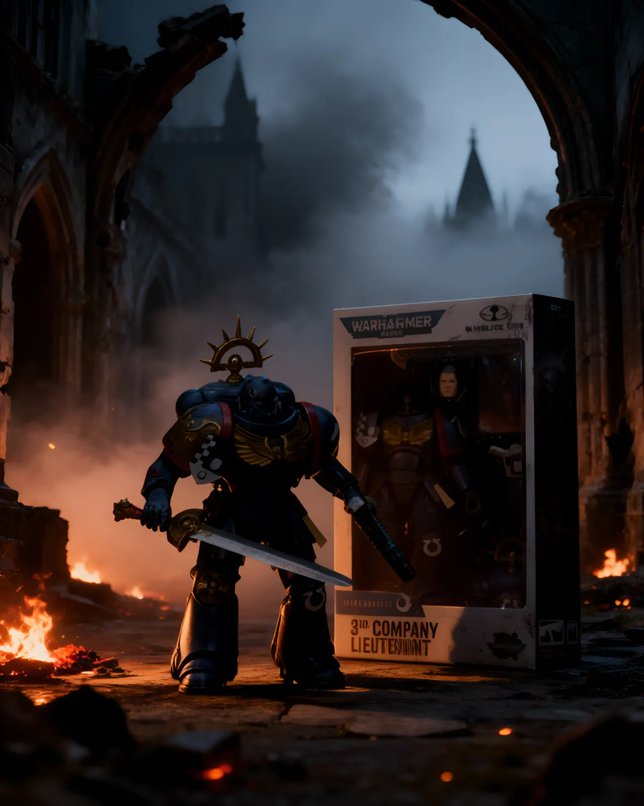 McFarlane Toys Warhammer 40k Ultramarines Lieutenant de la 3e Compagnie 7" - Image 12