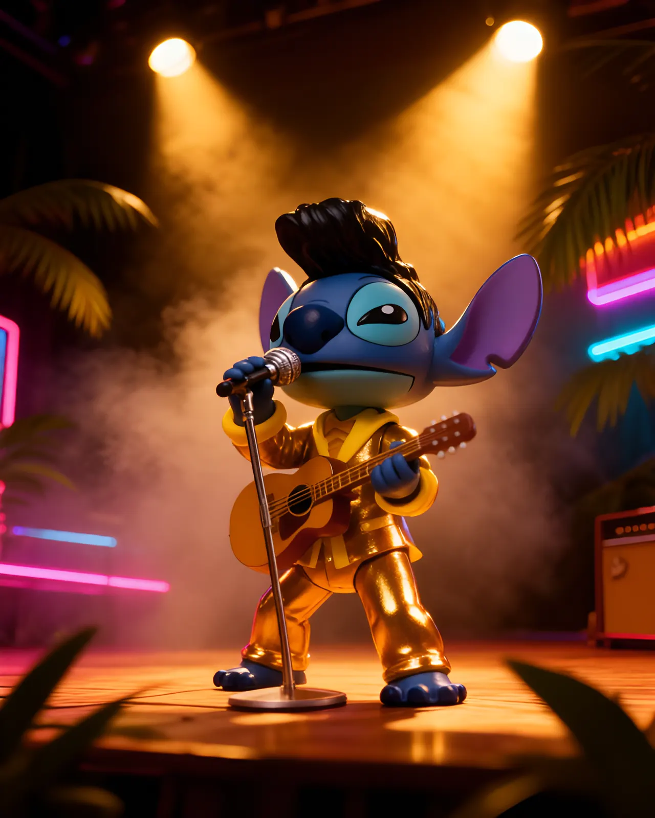 NECA Disney Stitch Ultimate Gold Suit Elvis 7" Figure - Image 11