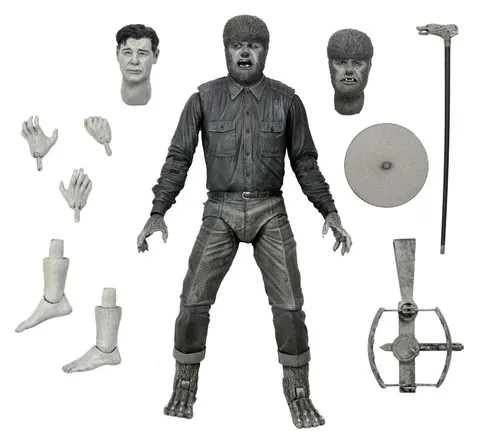 NECA Monstres Universels Ultimate Black & White Wolfman 7" Figurine