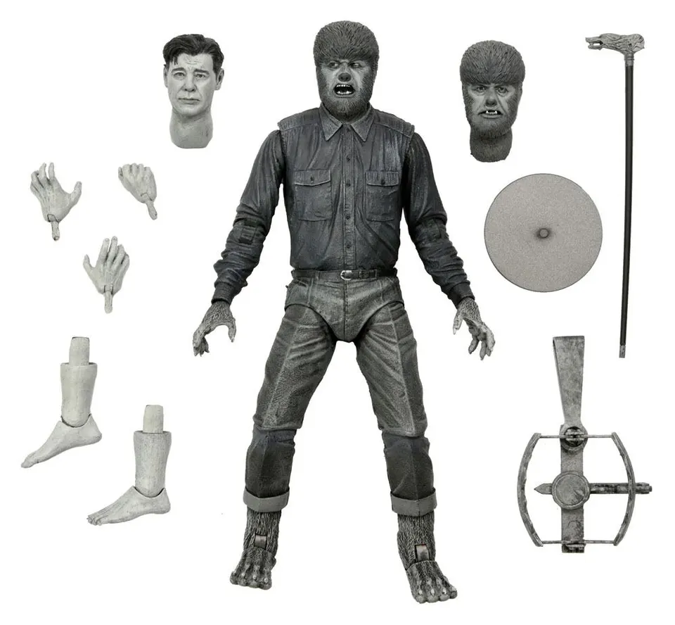 NECA Monstres Universels Ultimate Black & White Wolfman 7" Figurine - Image 1