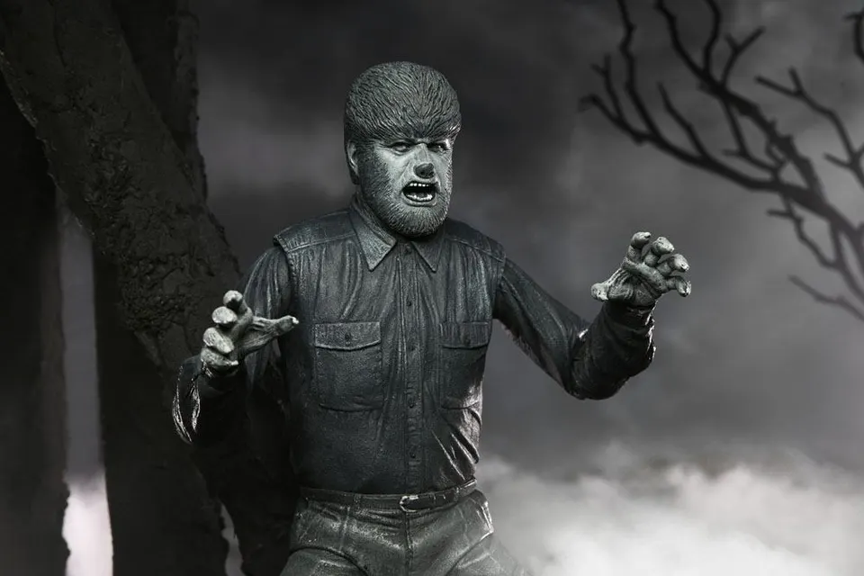 NECA Monstres Universels Ultimate Black & White Wolfman 7" Figurine - Image 4