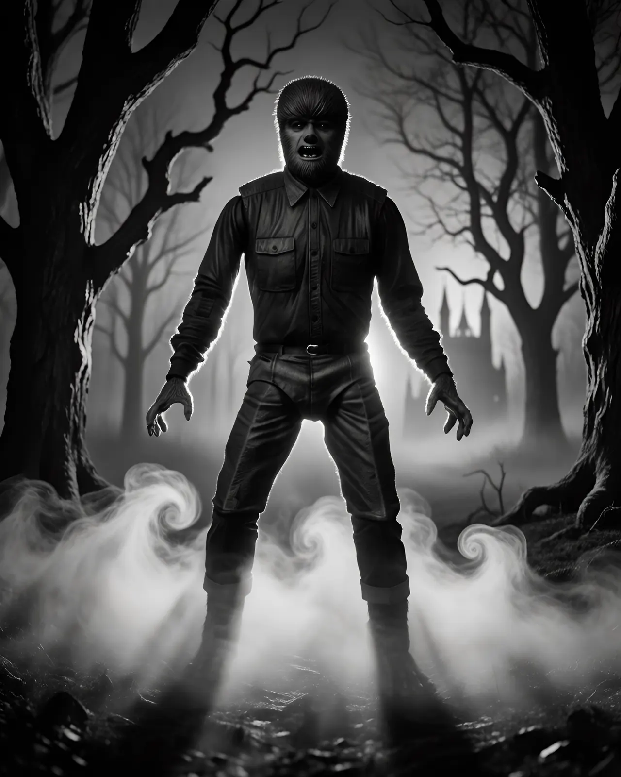 NECA Monstres Universels Ultimate Black & White Wolfman 7" Figurine - Image 10