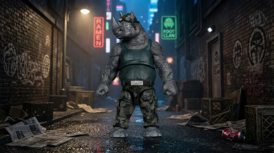 McFarlane Toys TMNT Page Punchers Rocksteady Action Figure with Comic