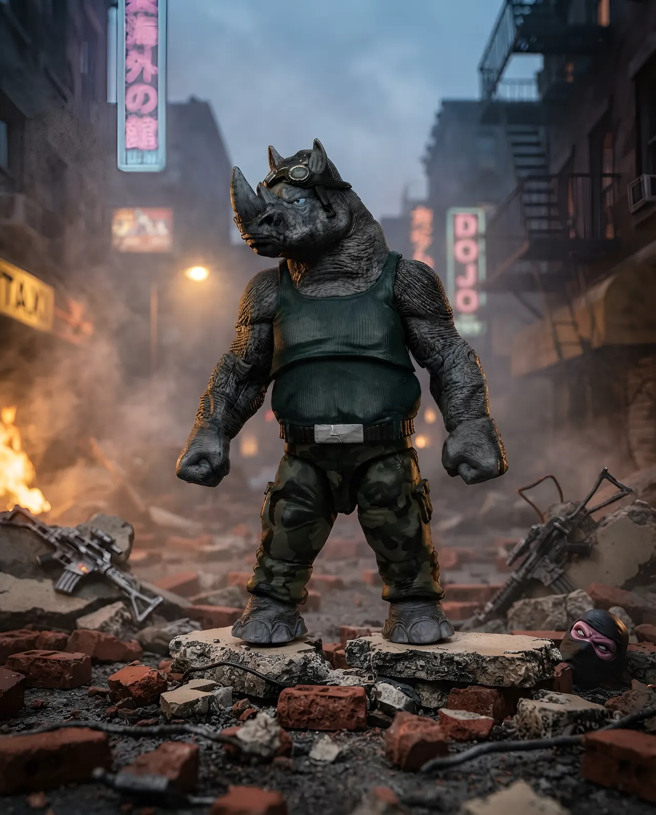 McFarlane Toys TMNT Page Punchers Rocksteady Action Figure with Comic - Image 7
