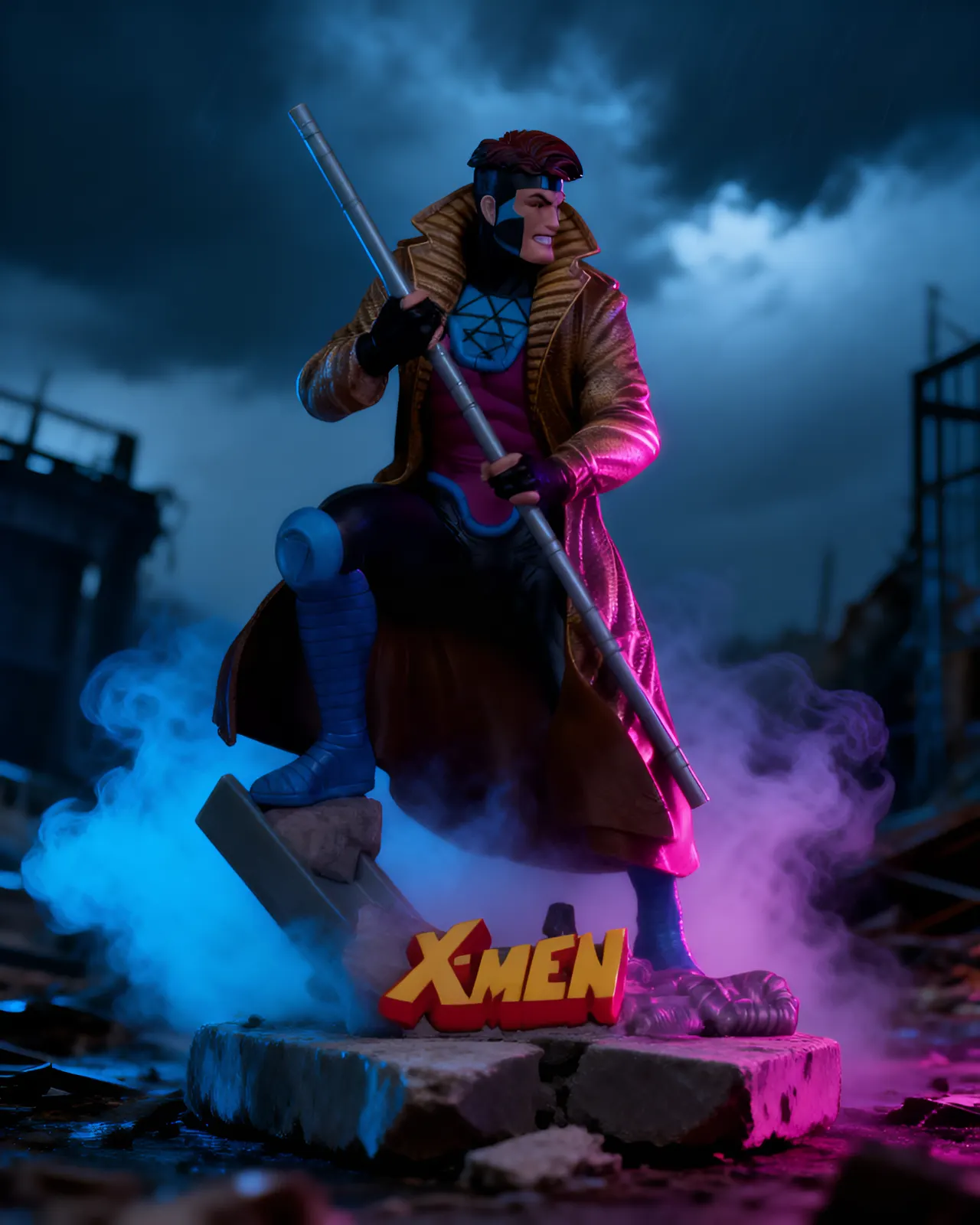 McFarlane Toys Gambit 1:10 Scale Collectible - Marvel X-Men #1 Scene - Image 8