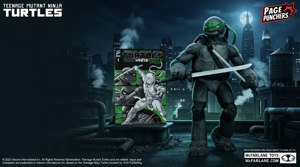 McFarlane Toys TMNT Page Punchers Leonardo Action Figure with Comic