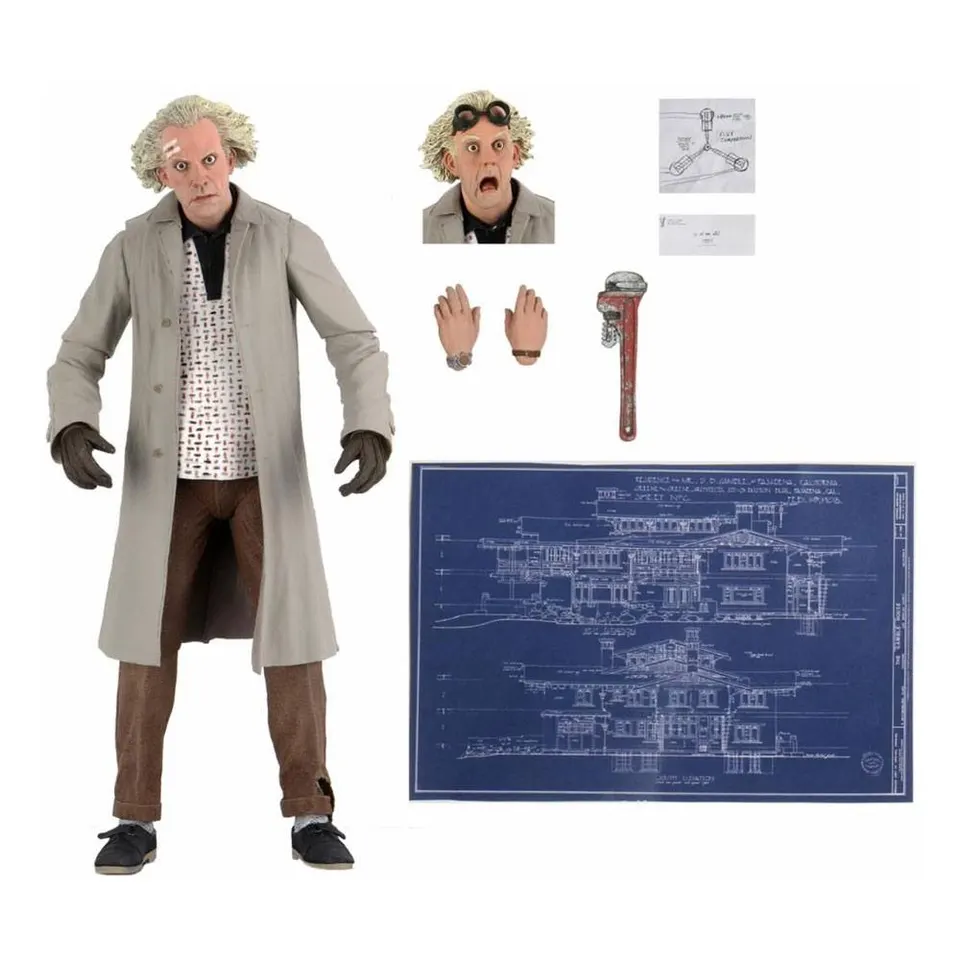 NECA Back to the Future Ultimate Doc Brown Hazmat Suit Action Figure - Image 1