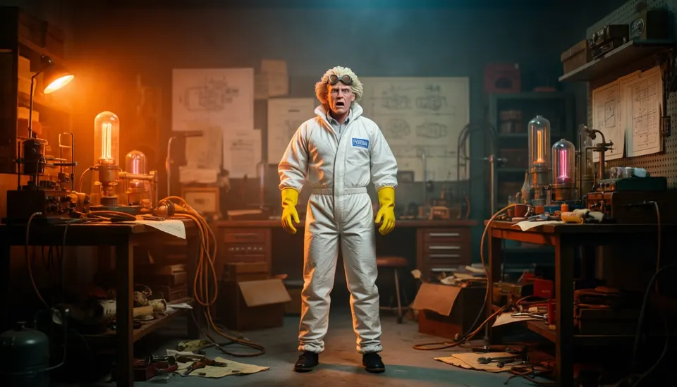 NECA Back to the Future Ultimate Doc Brown Hazmat Suit Action Figure