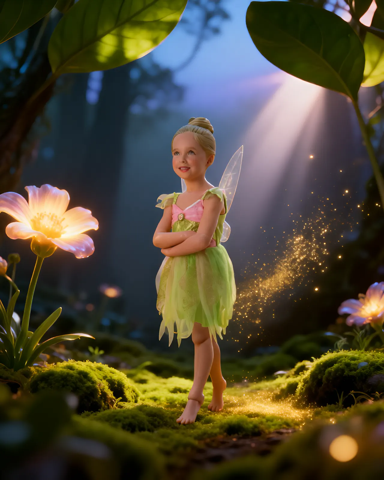 Rubie's Tinker Bell Green Fairy Costume for Kids L (7-9 yrs) - Image 2