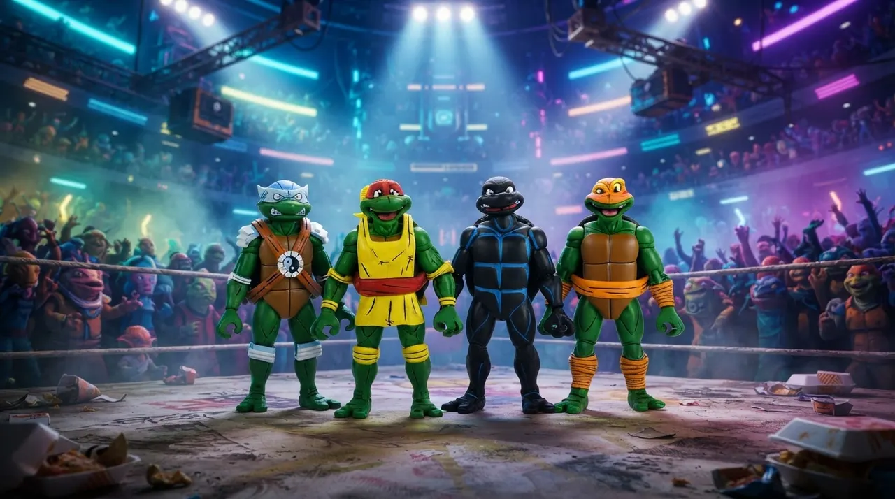 NECA Teenage Mutant Ninja Turtles Stump Wrestling 4‑Pack – 7‑inch Action Figures - Image 8