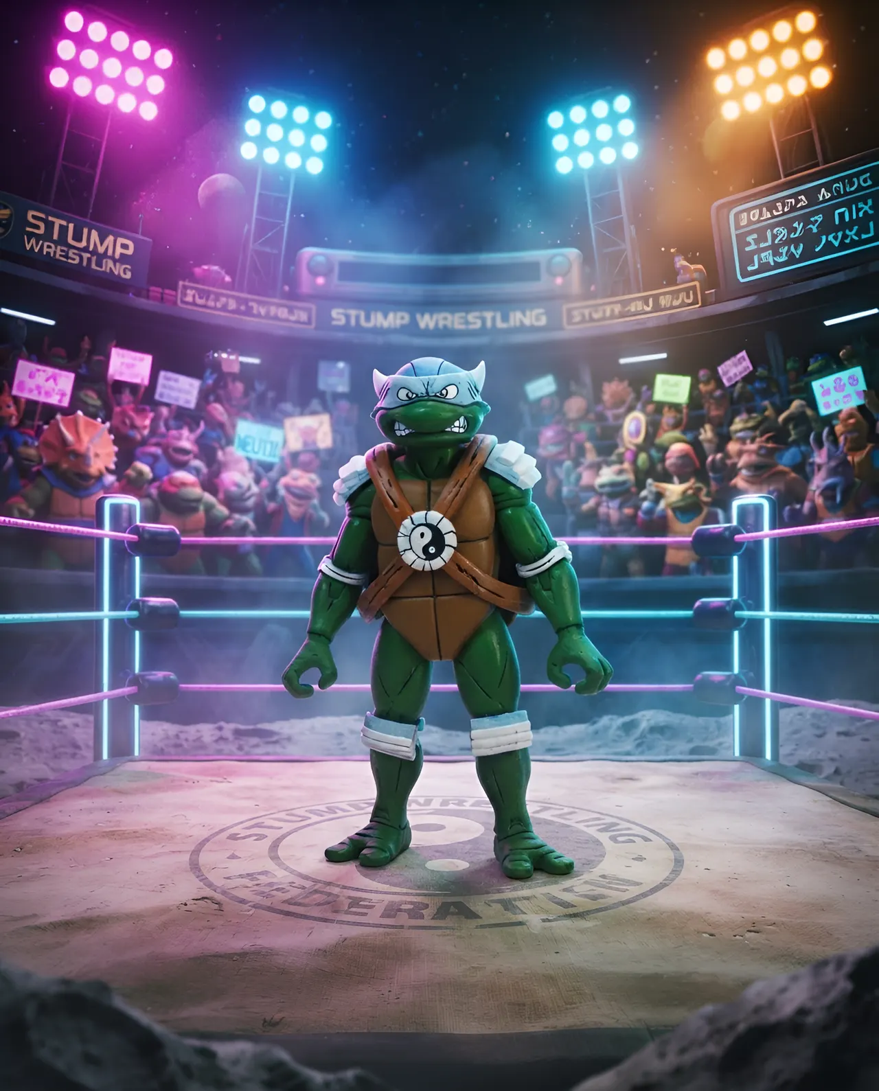 NECA Teenage Mutant Ninja Turtles Stump Wrestling 4‑Pack – 7‑inch Action Figures - Image 7