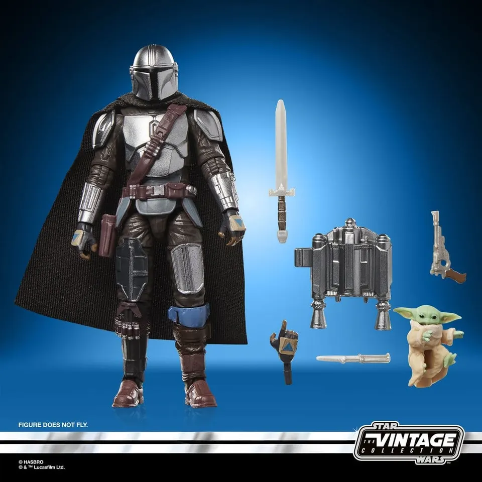 Star Wars Vintage Collection Mandalorian (Beskar) & Grogu 3.75\" Figure - Image 3