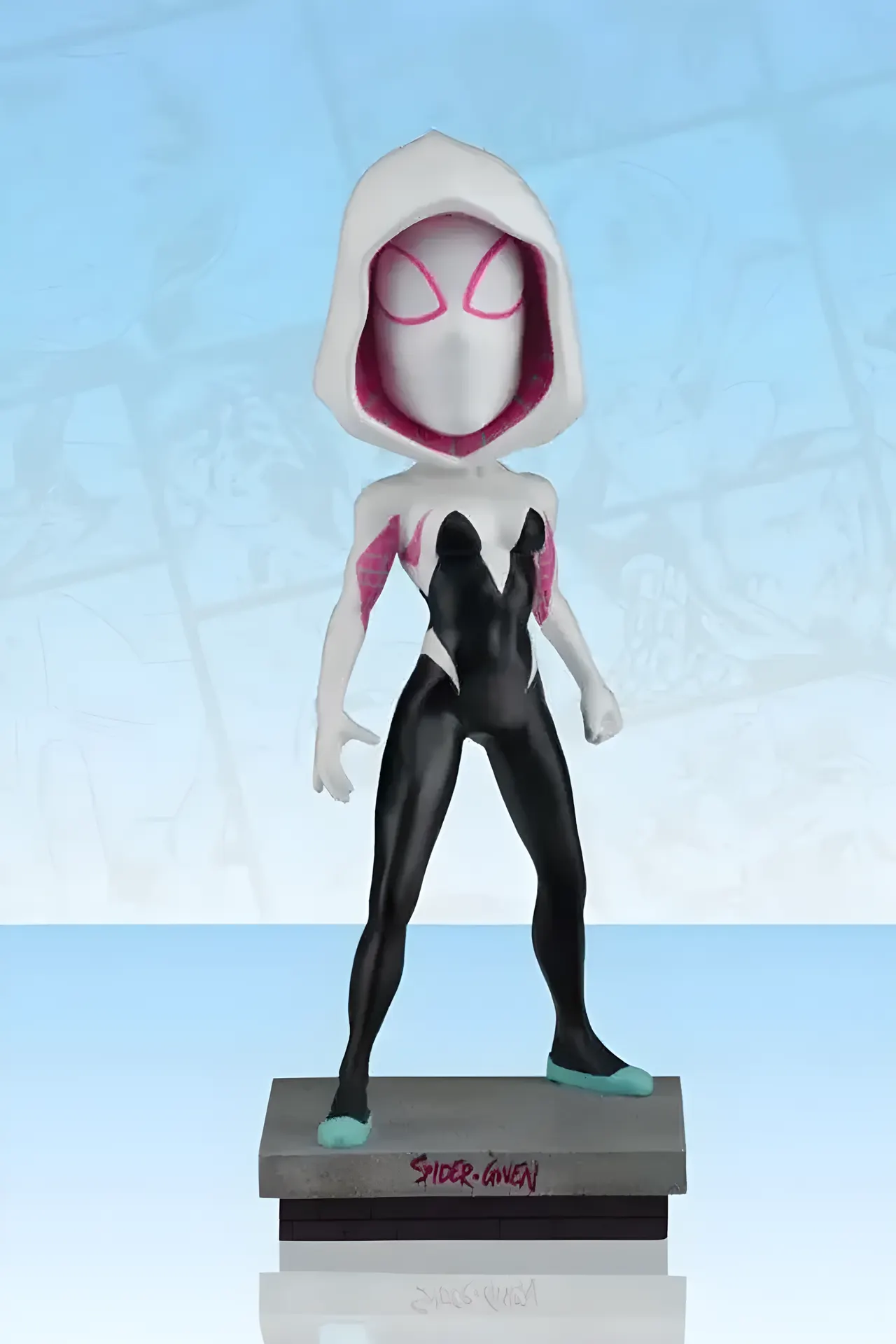 NECA Marvel Head Knocker Spider Gwen Classic Masked Bobblehead - Image 1