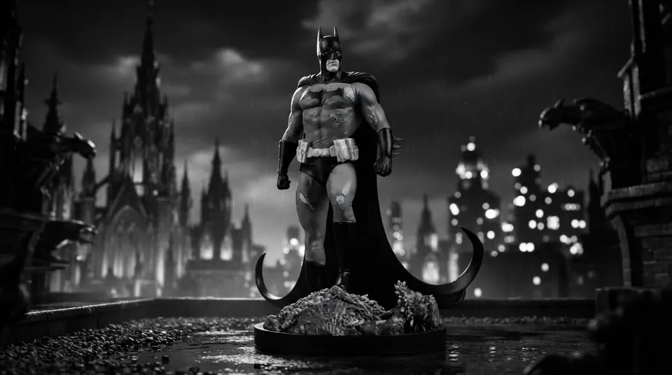 McFarlane Toys Batman Black & White 1:10 Statue en résine – DC Direct