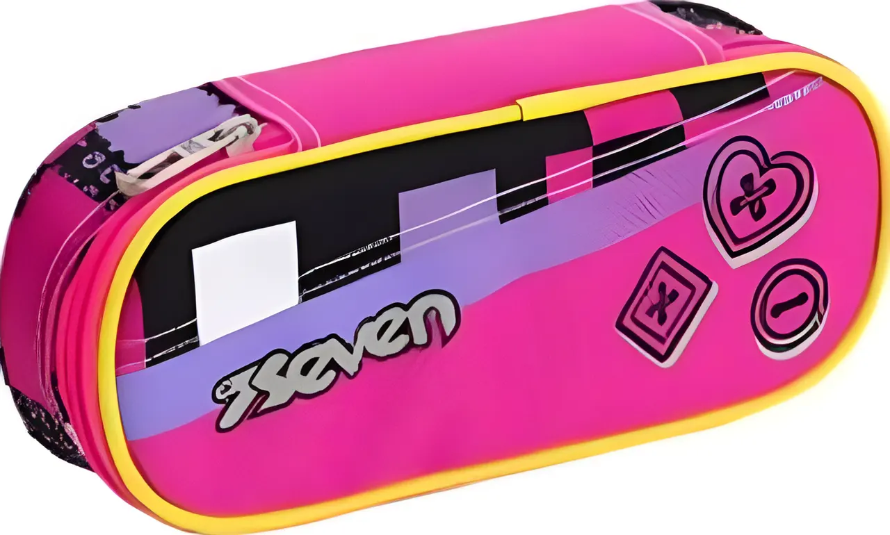 Seven Bustina Round Plus Bundle Girl – Fucsia Pencil Pouch - Image 1