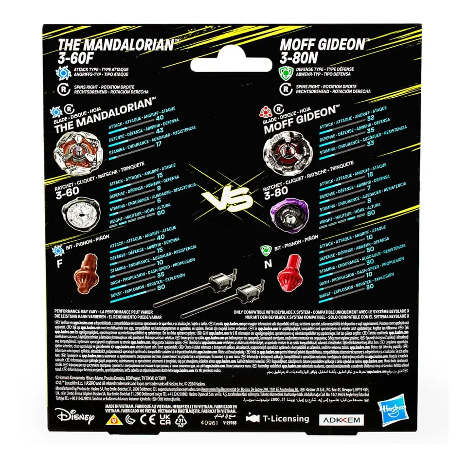 Hasbro Beyblade X Star Wars The Mandalorian Din Djarin vs Moff Gideon - Image 3